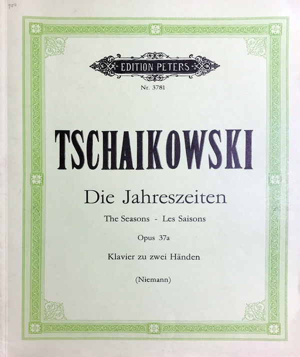 チャイコフスキー 四季 Op.37a 輸入楽譜 Tschaikowski Die Jahreszeiten The Seasons ピアノ・ソロ  piano solo ペータース社 peters 洋書