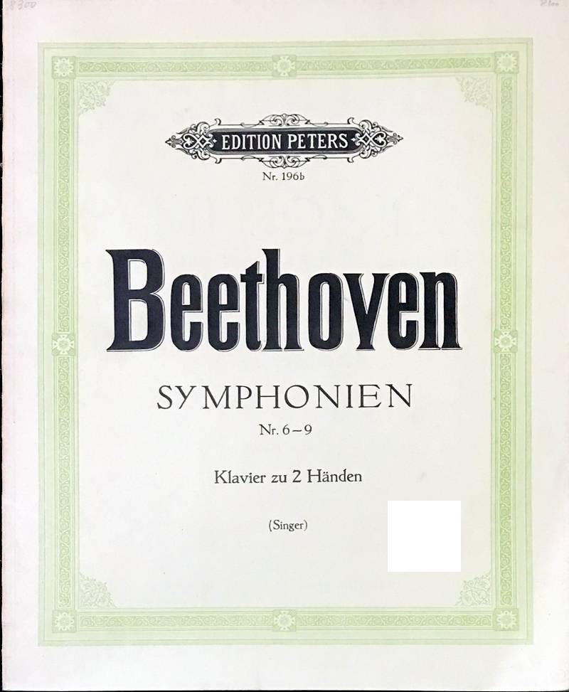 ベートーヴェン交響曲6〜9、ピアノ連弾譜 - 器材